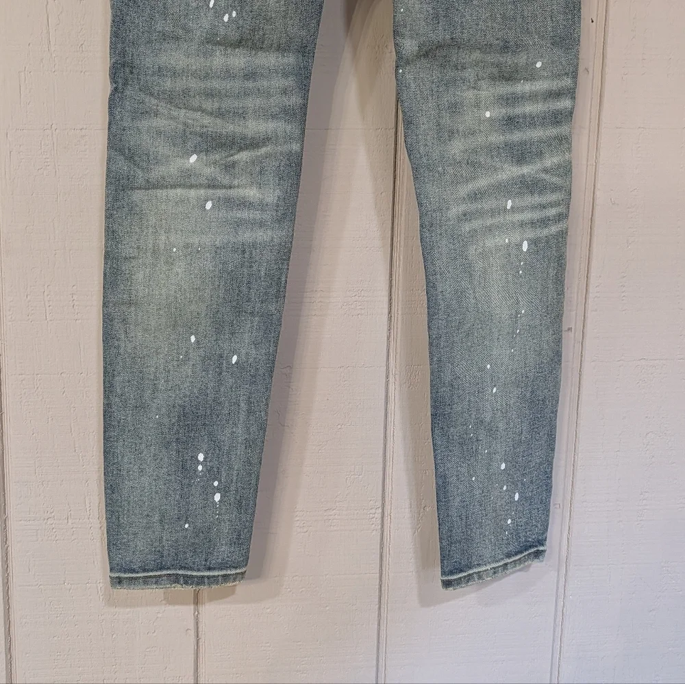 Purple Brand P001 Paint Splatter Distressed Skinny Jeans Mens 28